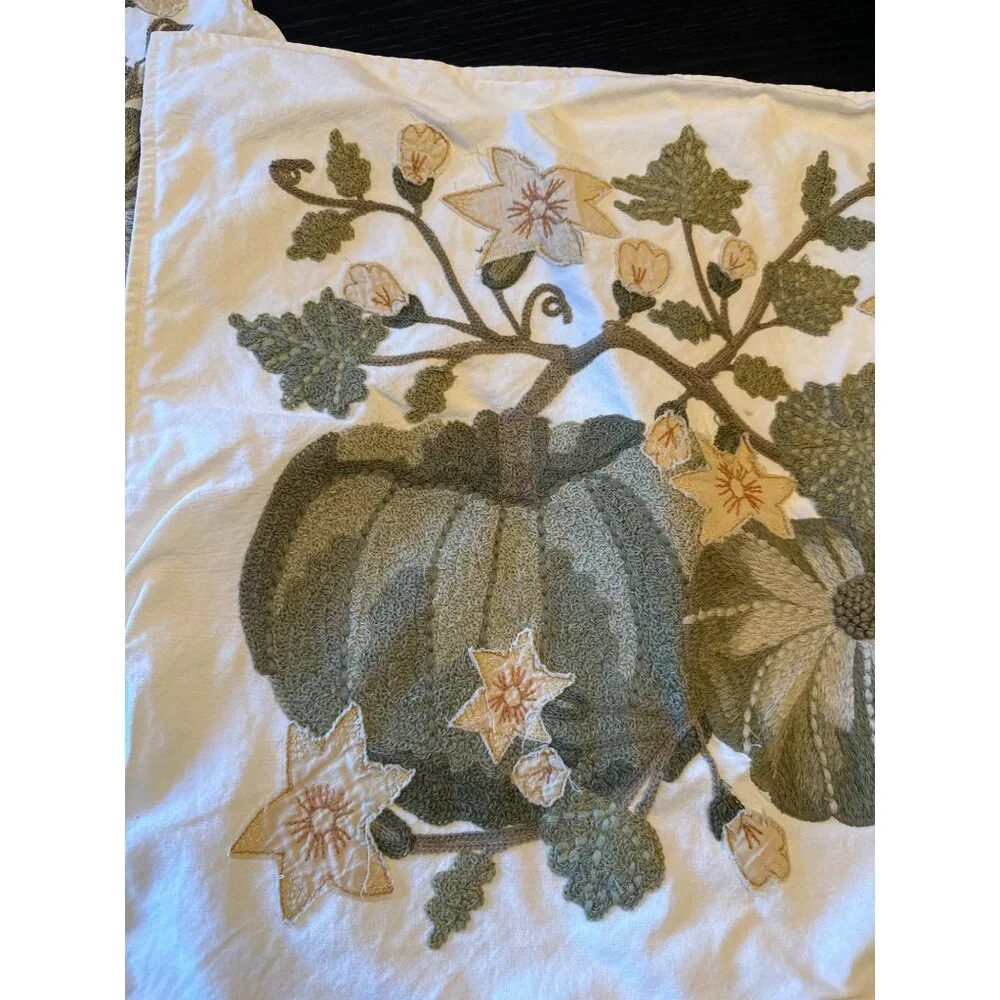 Embroidered Pumpkin Decorative Pillow‎ Covers 20x20 Inches Set Of 2 Pottery Barn